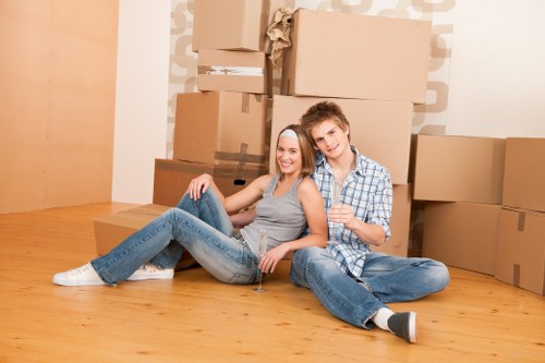 Mover checking safety and planning a careful van loading process