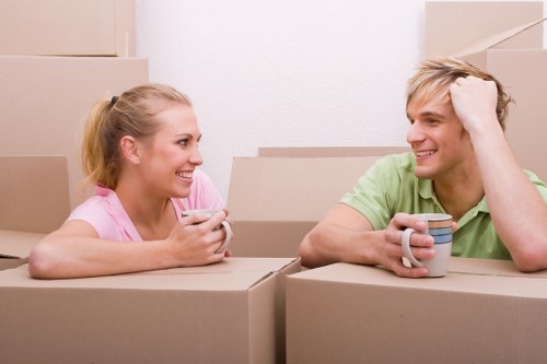 Office relocation planning in Roehampton with boxes and furniture ready for transport