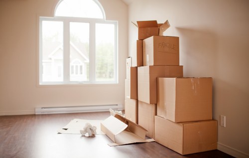 Residential relocation scene in Roehampton with local houses