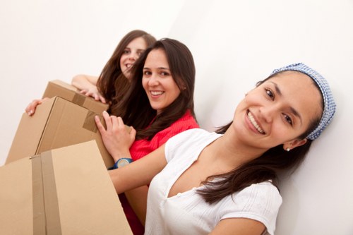 Packed boxes and furniture ready for a local home move