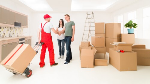 Securely loaded moving van with items strapped for transport safety