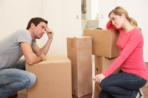 Prepared boxes and furniture ready for a Roehampton move