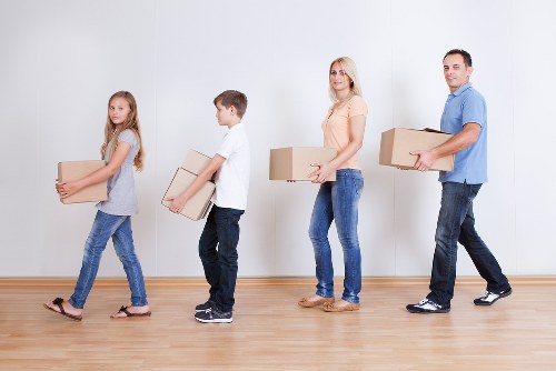 Packed boxes ready for a smooth flat move in Roehampton
