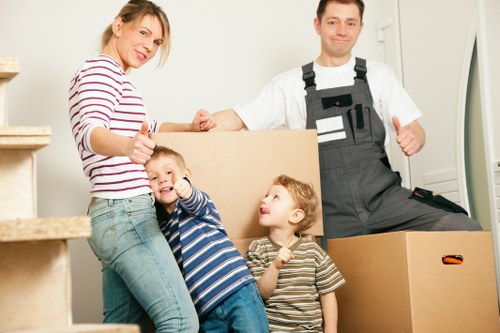 Removal van and moving equipment for a Roehampton property